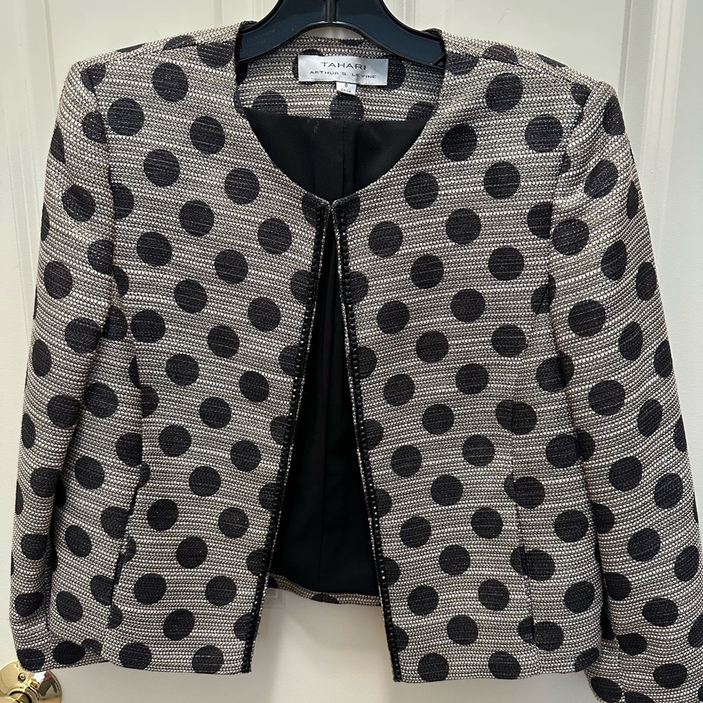 Black and Cream Polka Dot Blazer